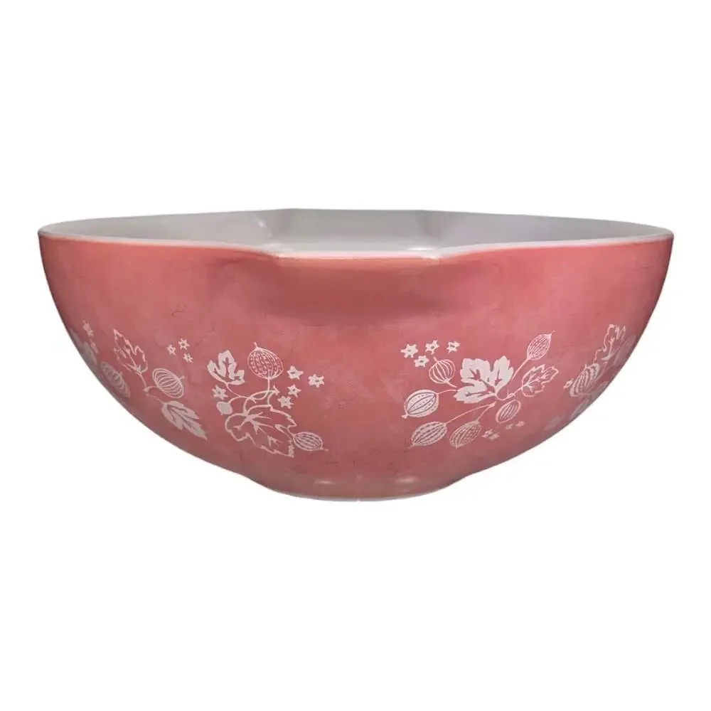 PYREX #444 Pink Gooseberry Cinderella 4 Quart Glass Nesting Mixing Bowl MCM